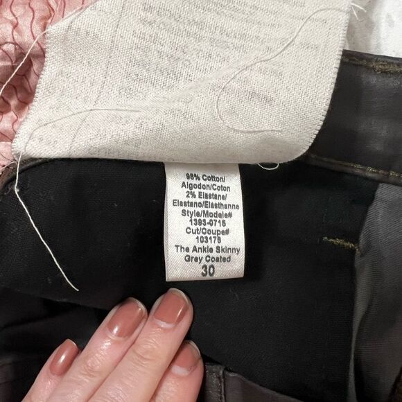 Current/Elliott Coated gray brown ankle skinny jeans 30 mid to low rise - Picture 9 of 14